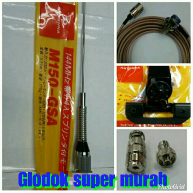 PAKET ANTENA VHF MD150GSA UTK HT ATAU RIG PLUS KABEL TEPLON TAIWAN