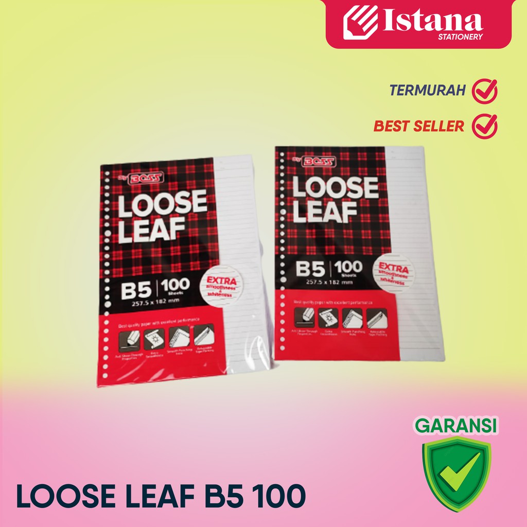 

[TERLARIS] LOOSE LEAF / REFILL / KERTAS BINDER B5 100 BIG BOSS