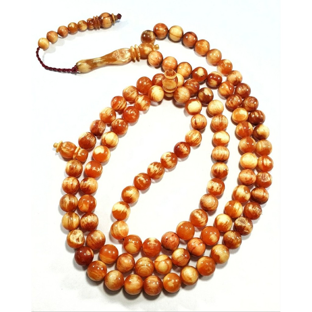 TASBIH KAYU PINEWOOD AMBER PINUS ASLI JAMINAN BERGARANSI