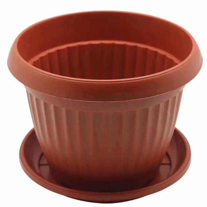 EMBER POT BUNGA FLORENCE + TAPAK 18CM/WADAH PUPUK TANAM TANAMAN KEBUN BUNGA POHON/PERLENGKAPAN BERKEBUN/POT PVC BERKUALITAS