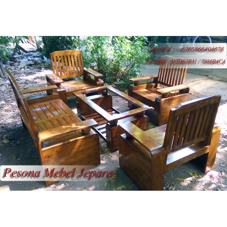 Kursi Tamu Minimalis Koper Bola Kayu Jati Pesona Mebel Jepara.
