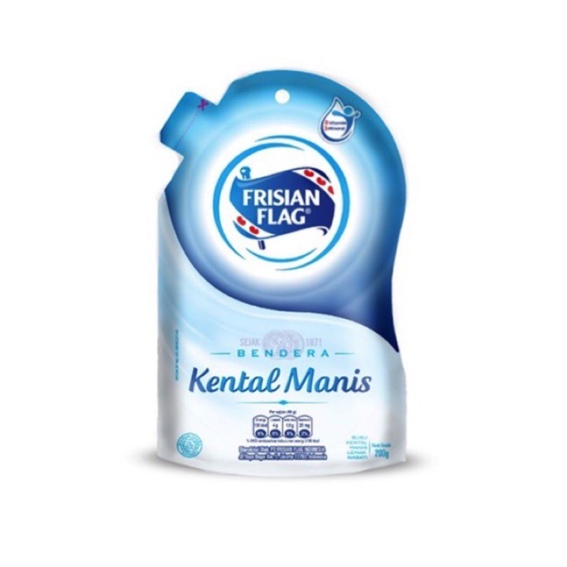 Susu Bendera Kental manis Pouch 200 gr Putih / Coklat