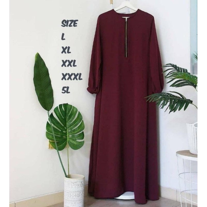 Gamis Hitam Polos Jumbo Ld 120 130 140 IMELDA MAXI S M L XL XXL 3XL 5L Gamis Oversize Wanita Murah