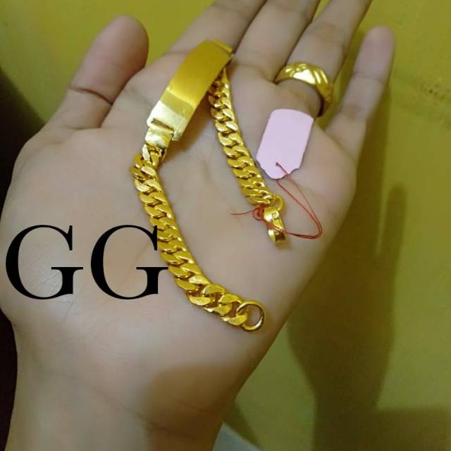 Glg rante plat polos lapis emas 24 karat glg sj