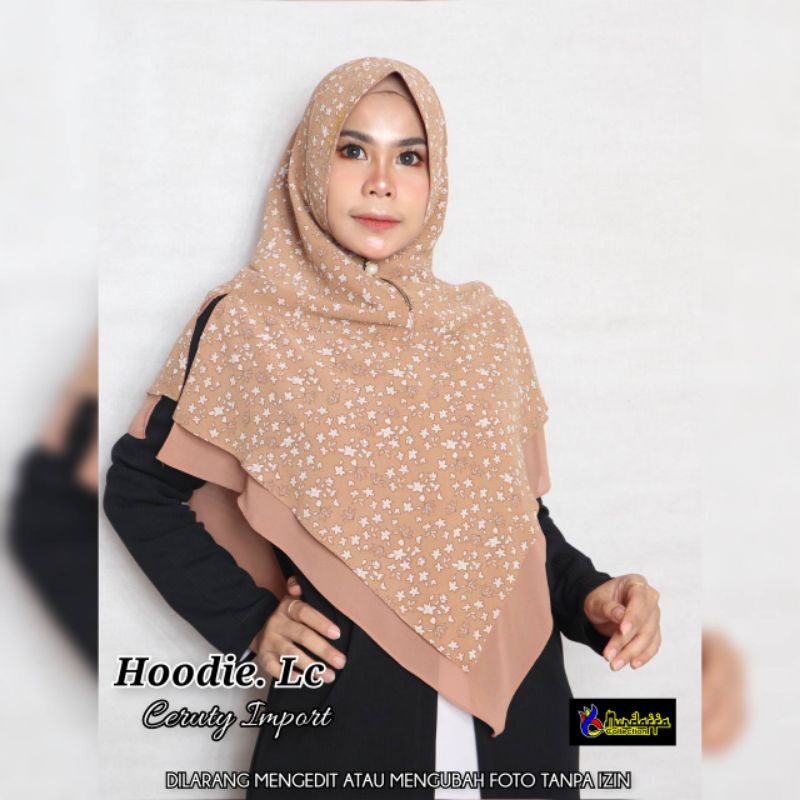 Jilbab 2L ceruty ziper hudy motif