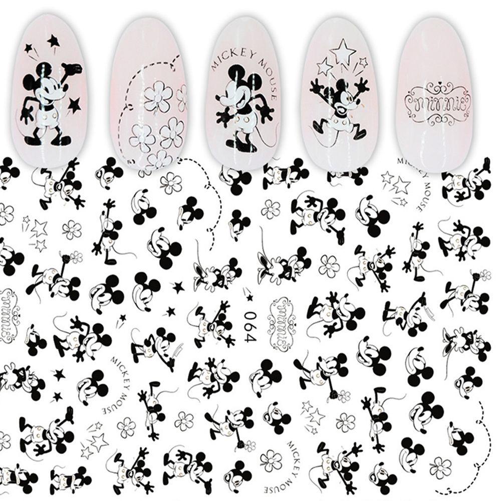 AUGUSTINA Agustina Kartun Stiker Kuku Lucu DIY Manicure Minnie Transfer Decals Mickey Mouse Nail Art Dekorasi