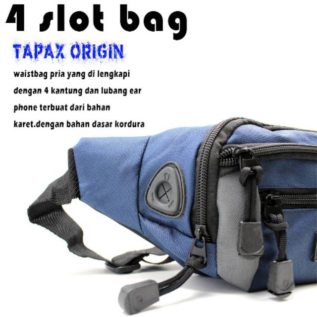 Tas waistbag/slingbag Distro 4 slot murah keren original tapax Pria Wanita cap11
