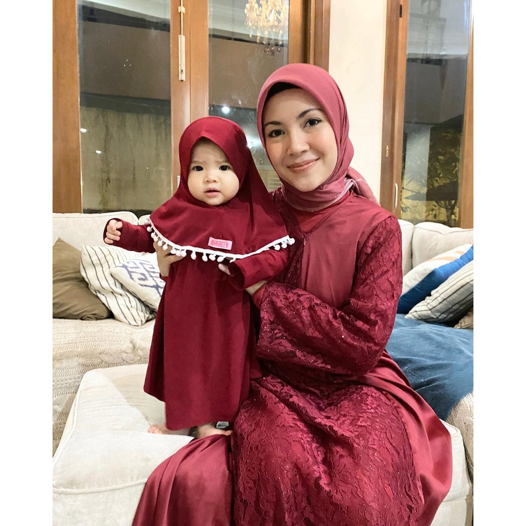 Gamis Bayi Perempuan Original Khaireen Pompom Jersey Import Newborn - 5 Tahun / Gamis Bayi