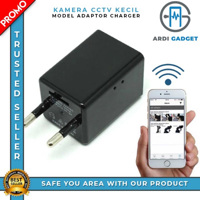 KAMERA PENGINTAI IP Wifi Spy MINI Hidden Camera AC Adaptor HD 1080P)USB CAM ADAPTOR