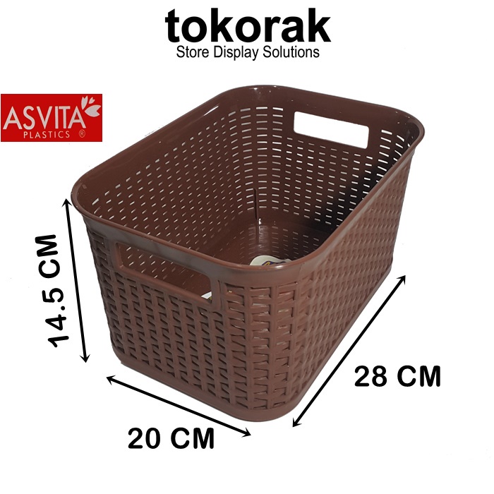 KERANJANG MANHATTAN BK284 ASVITA STORAGE BASKET KERANJANG PLASTIK SEGI