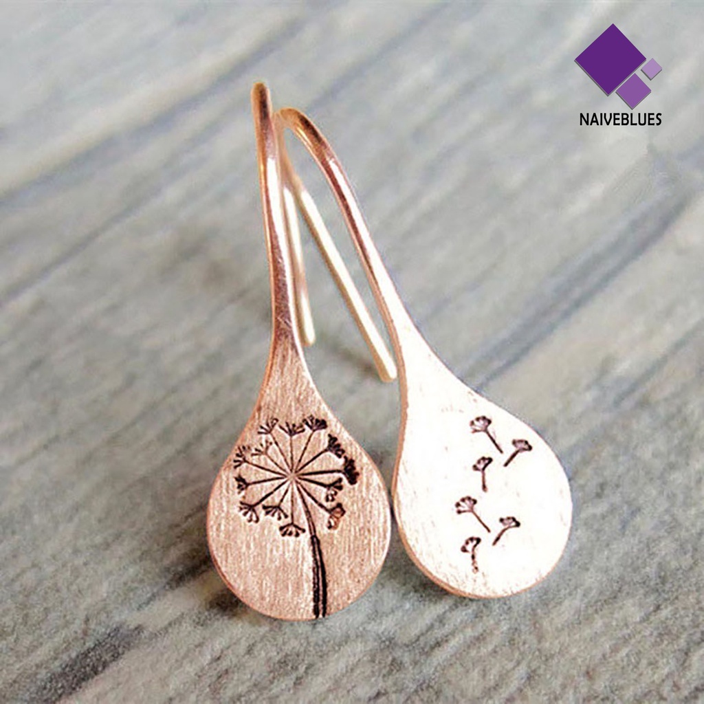 Anting Menjuntai Liontin Dandelion Bahan Stainless Steel Untuk Perhiasan