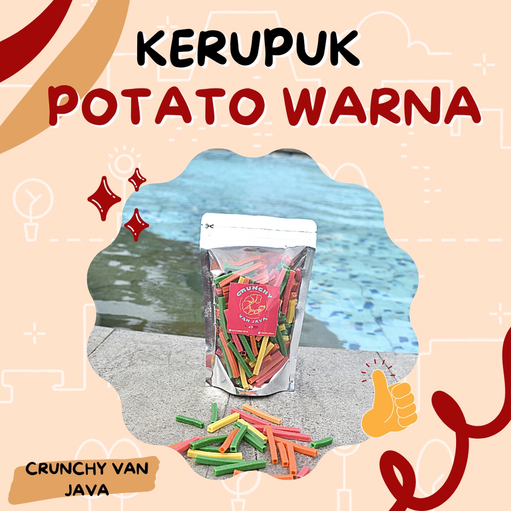 

KERUPUK POTATO WARNA/ KERUPUK SEBLAK MENTAH by CRUNCHY VAN JAVA