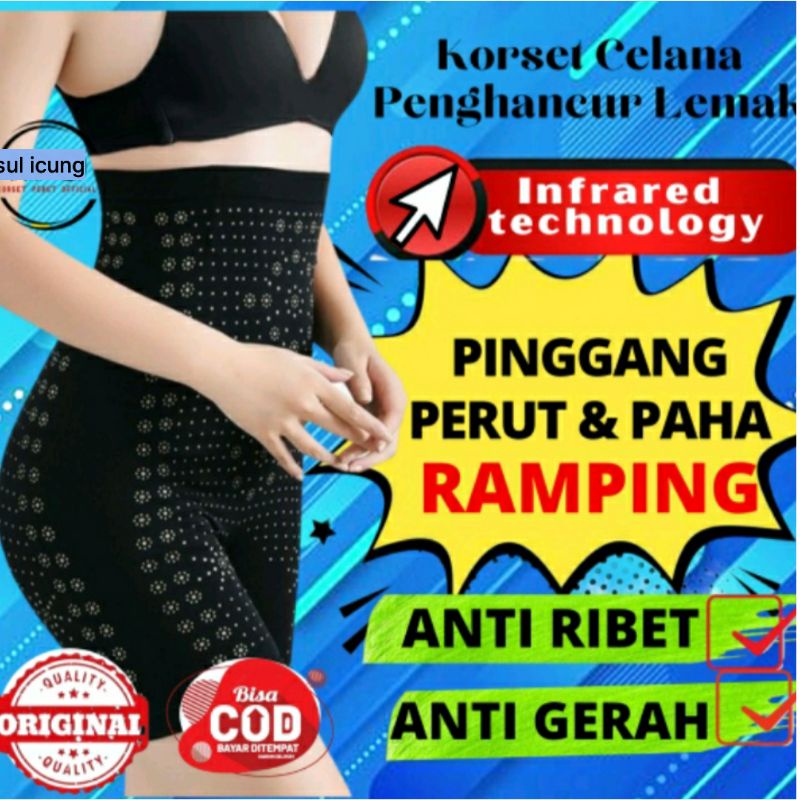 Korset Ajaib Pelangsing Perut Artis Terampuh Bakar Lemak Pengecil Perut Dengan Infrared Ori Corset Celana Kawat Penyangga Penghilang Lemak Instan