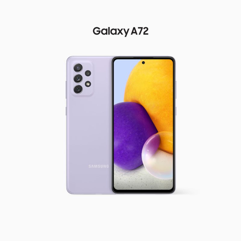 HP Baru Samsung Galaxy A72 8/256 Ram 8GB Rom internal 256GB - New SEIN Original Garansi Resmi - Handphone Tipe Tinggi - 64MP NFC Super AMOLED - Warna Terbaru Black violet Blue White Hitam Ungu Biru Putih - 8/128 128GB 8 128 256 GB-Awesome Violet