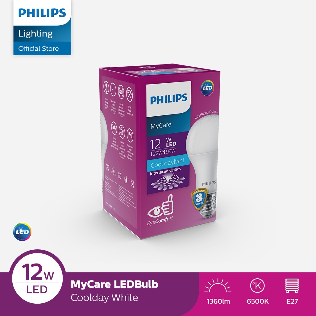 Philips MyCare LEDBulb 12W E27 6500K 230V Putih