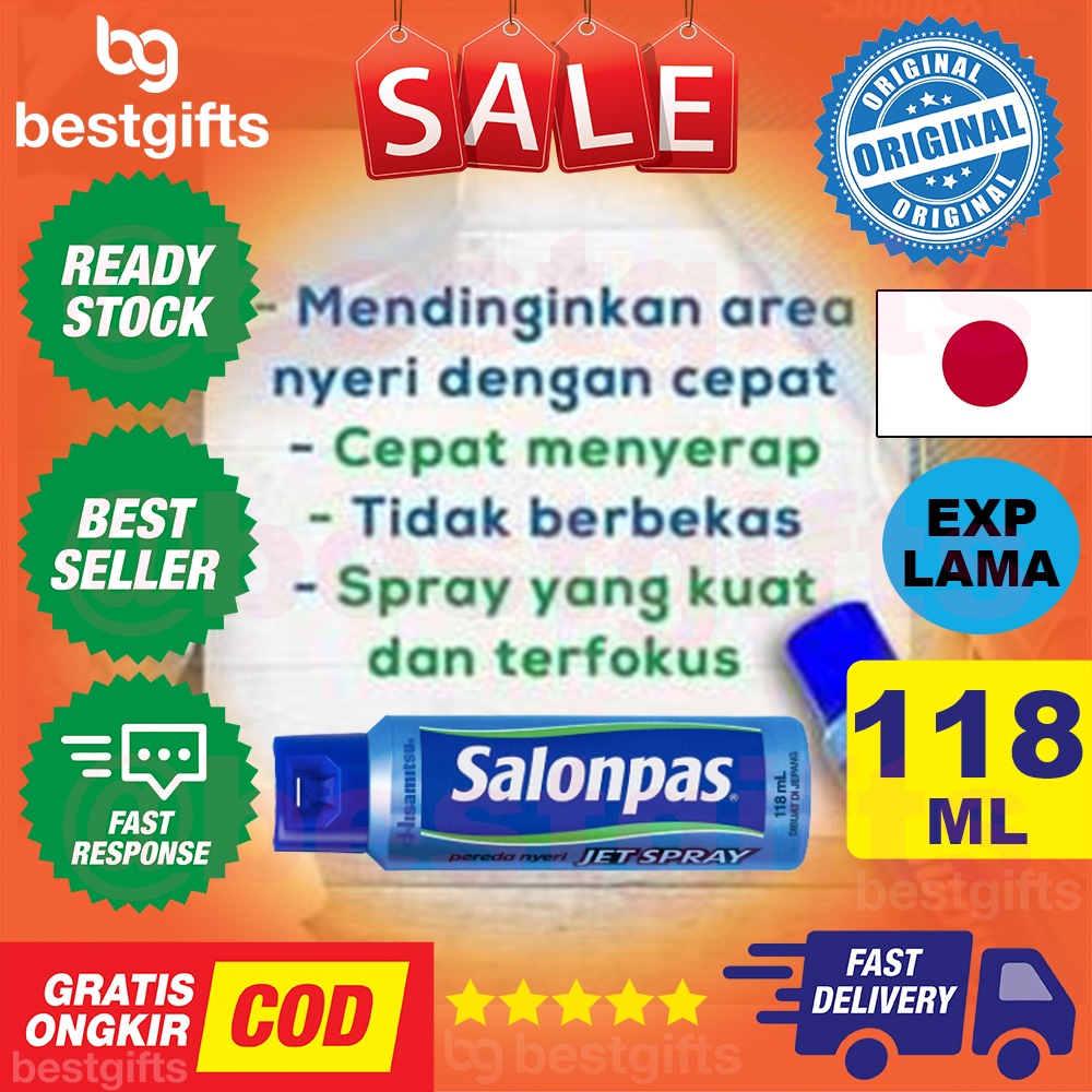 HISAMITSU SALONPAS JET SPRAY PEREDA NYERI OTOT PUNDAK LEHER PERGELANGAN TERKILIR KESELEO MEMAR JATUH SAKIT PUNGGUNG 118 ML