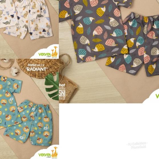 ❉ Velvet Setelan Pendek(3Setelan) ◊