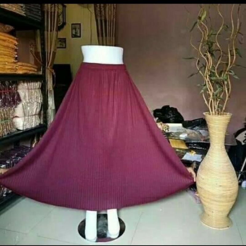 HZ  ~ ROK PANJANG PLISKET / ROK RREMPEL KECIL/ ROK PRISKET-5