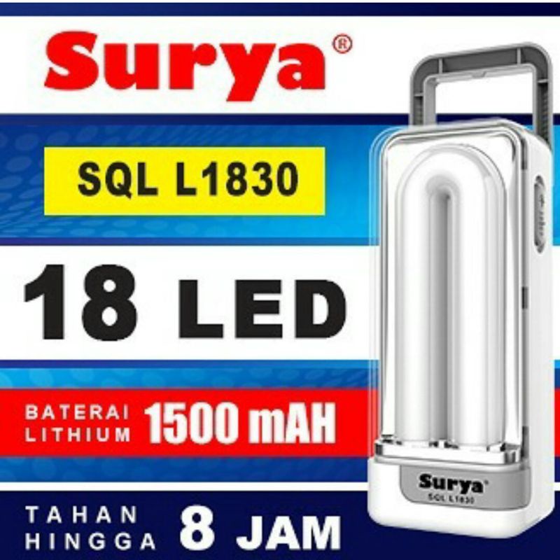 Surya SQL L1830 L 1830 Lampu Darurat Emergency Lamp Cas SQLL1830