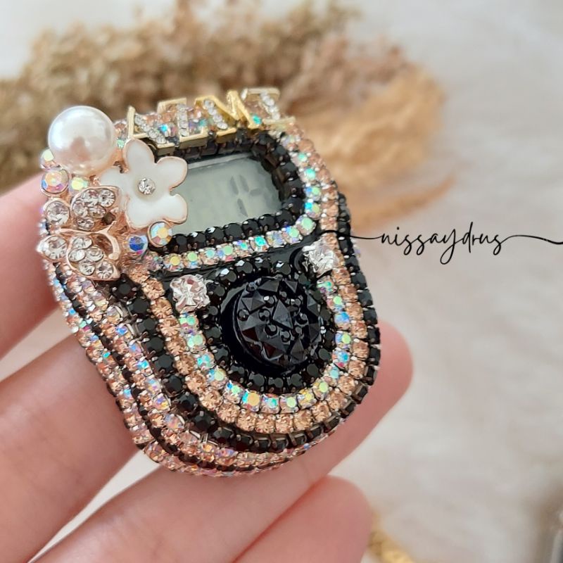 Nisa Aydrus - Black Silver Mocca Tasbih Digital Swarovski Cantik