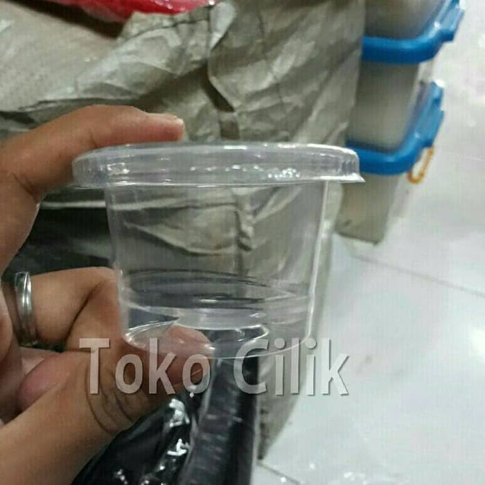 gelas/plastik/50 ml/wadah/kemasan/agar/ager/puding/jeli/jelly/es/ice