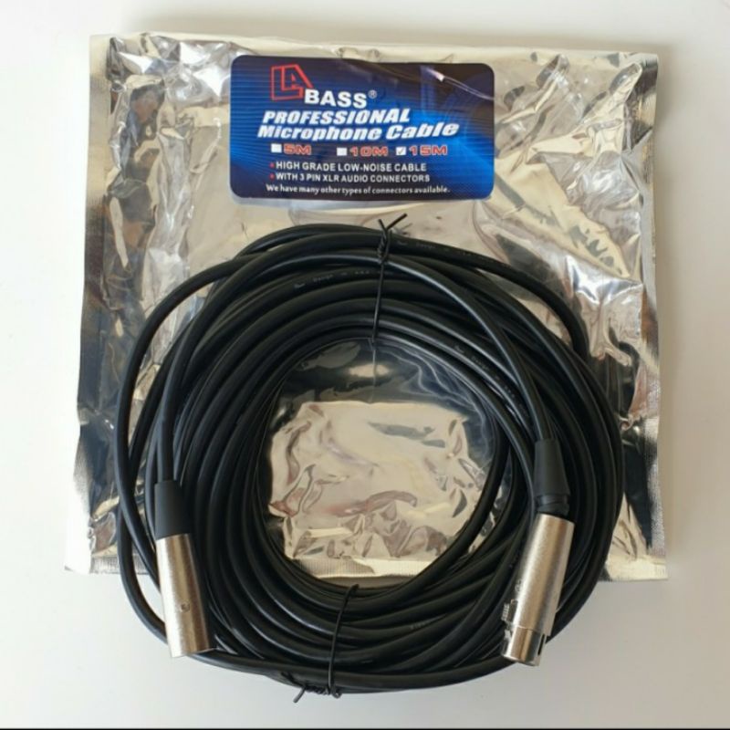 Kabel Mic 15 Meter CANON to CANON / Kabel CANON to CANON 15 Meter MALE to FEMALE 3 Pin