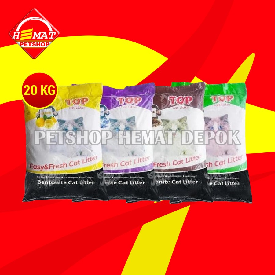 Pasir Kucing Top Cat sand Litter Bentonite 20 Kg Gumpal Wangi 20 kg