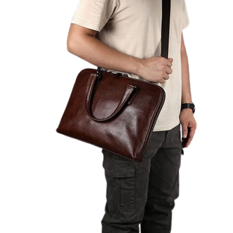 Tas kerja pria kulit asli - tas laptop kulit asli - tas selempang pria