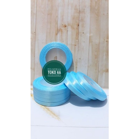 pita satin 1/4 inchi per rol BABY BLUE