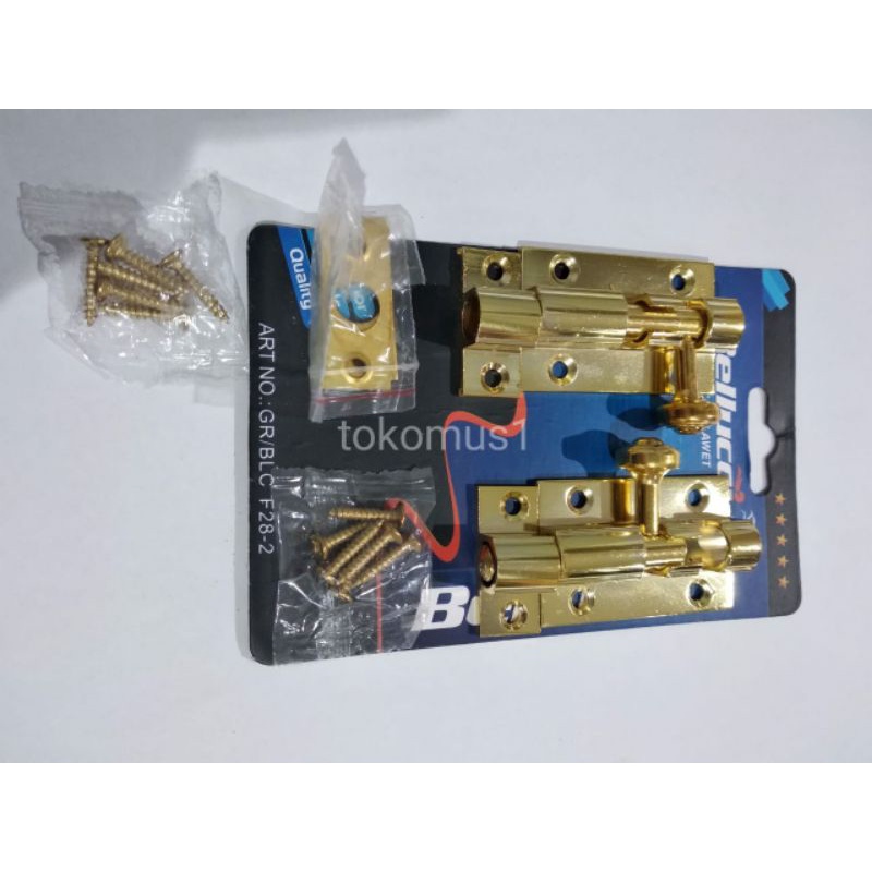 GRENDEL SLOT KUNCI BULAT BELLUCI F28-2 /SLOT KUNCI PINTU *1 PACK ISI 2 PCS)