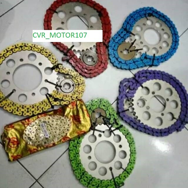 Gear 1 Set sss Satria Fu Lama Rantai Warna Gear sss 415. CVR_MOTOR107