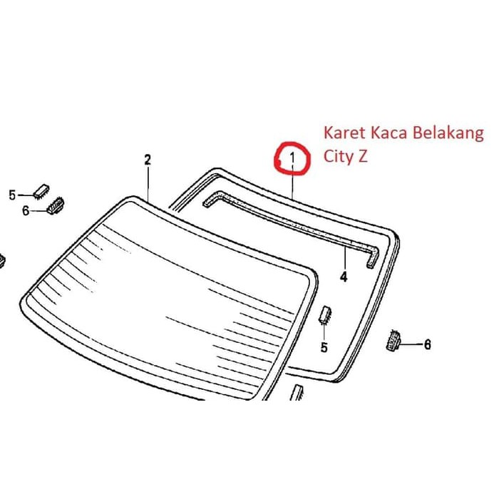 ORIGINAL HONDA Karet Kaca Besar Belakang Mobil City Z, Pesona SX8 1996 1997 1998 1999 2000 2001 2002