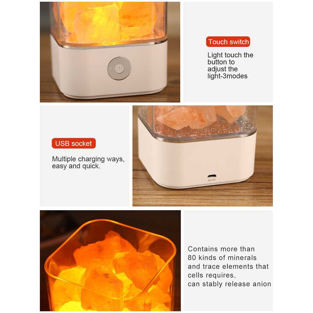 ICOCO Lampu Tidur LED Crystal Salt Lamp of Himalaya Lava Lamp - M4