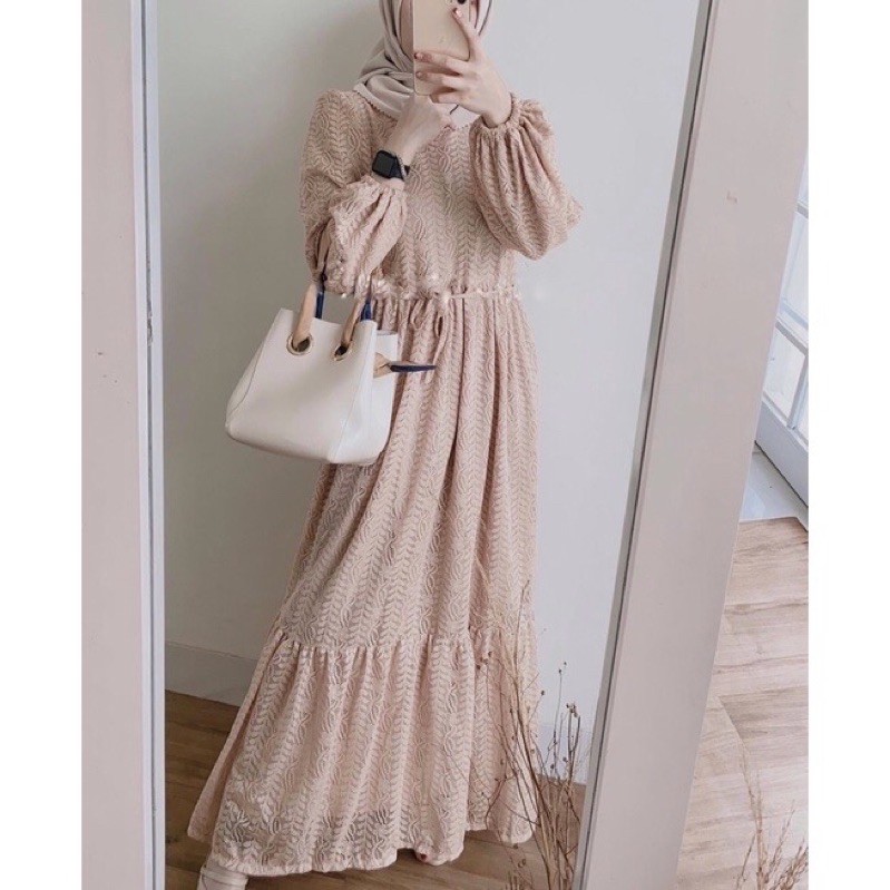 IMPORT COLL // ZENIA DRESS BRUKAT KOREA GAMIS BROKAT BUSUI FRIENDLY PREMIUM