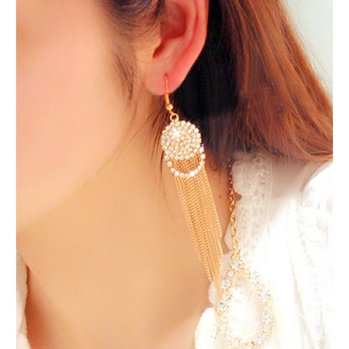 Hu Hu Hu Hu Hu Alat Bantu Pasang Kacamata♡ Anting Gantung Panjang Kait Aksen Berlian Imitasirumbai Untuk Wanitapesta Cocktail