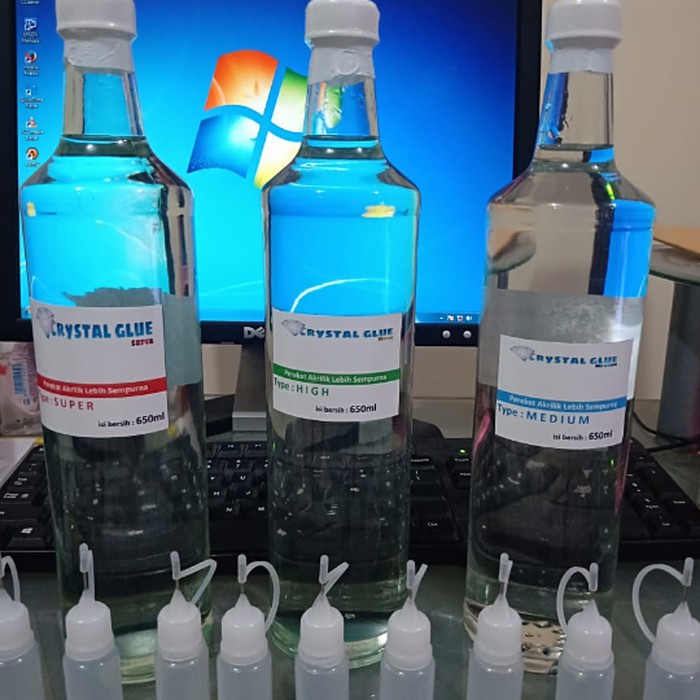 

lem akrilik type medium 650ml+suntikan, lem acrylic medium, crystal glue medium
