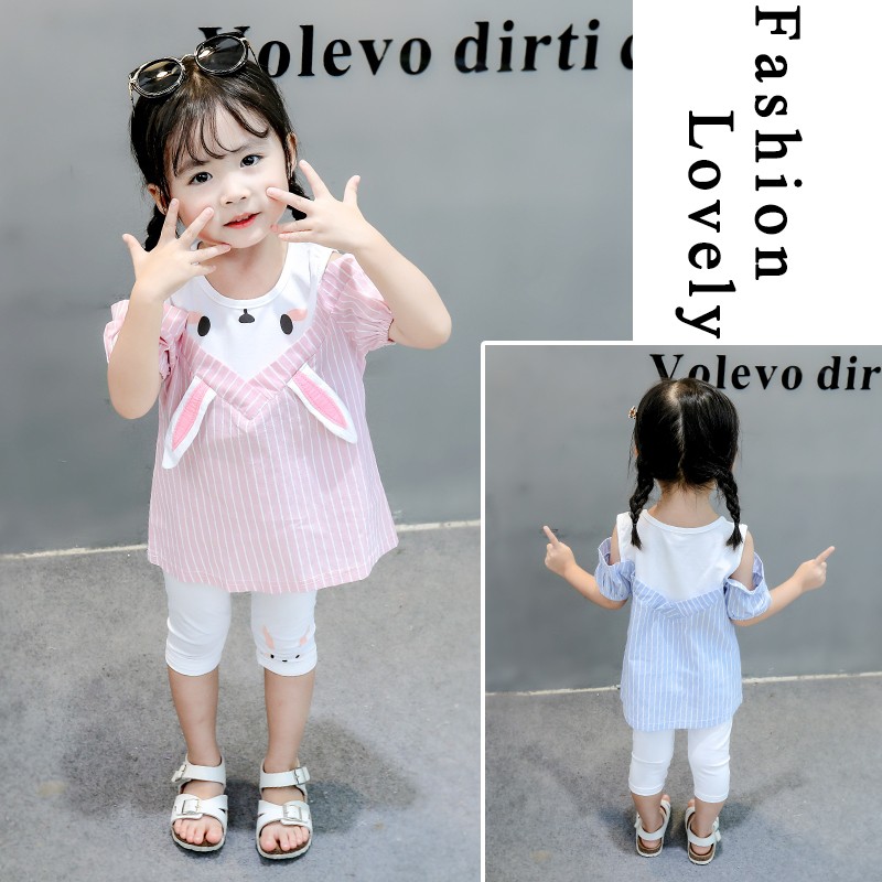 Setelan Baju Anak Perempuan Balita Import | Set Kaos Anak Cewek / Kualitas Premium harga Murah STLN GRabbit MB