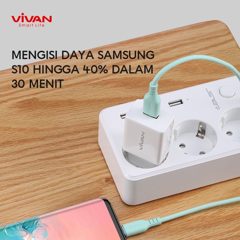 Kabel Data Vivan VSC100 - Type C 3A Quick Charge