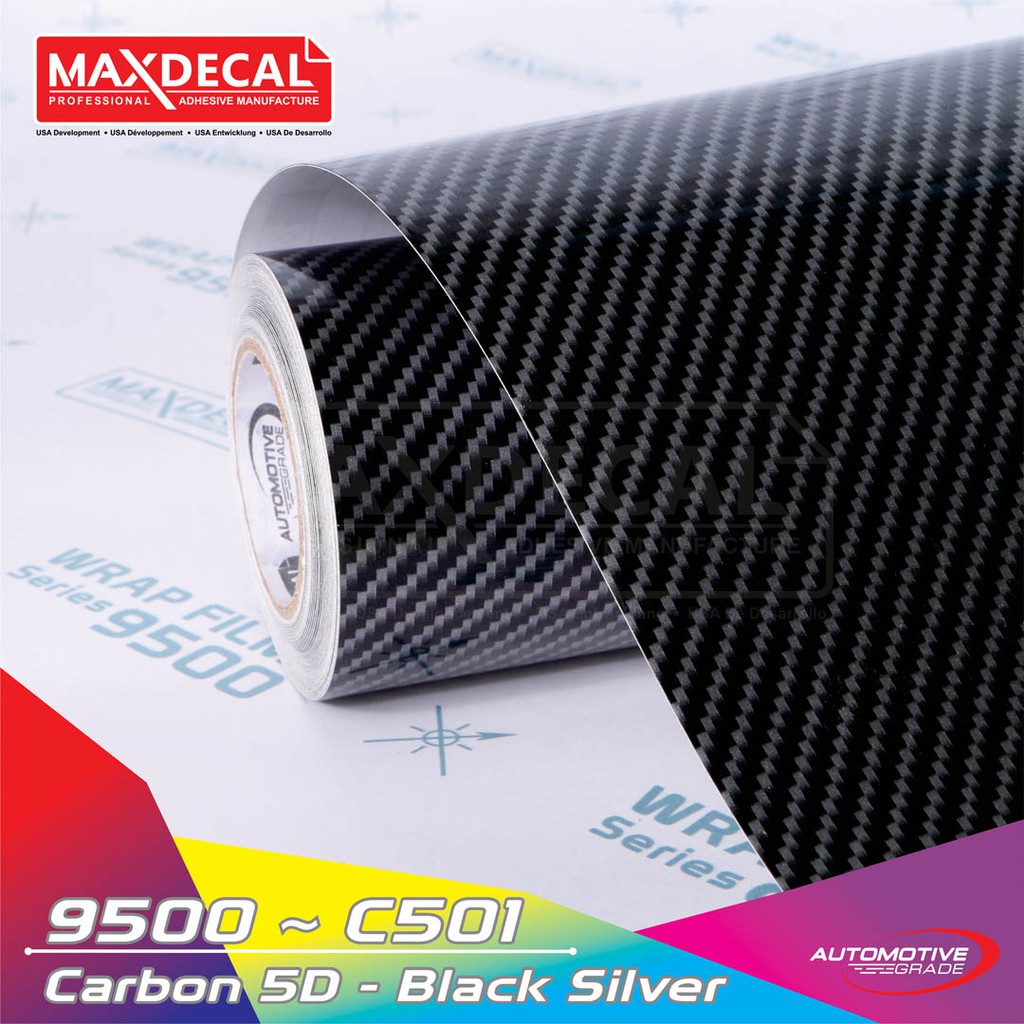 Skotlet Carbon Hitam 5D MaxDecal Scotlet Karbon Stiker Kevlar Sticker Meteran Sepeda Motor Mobil