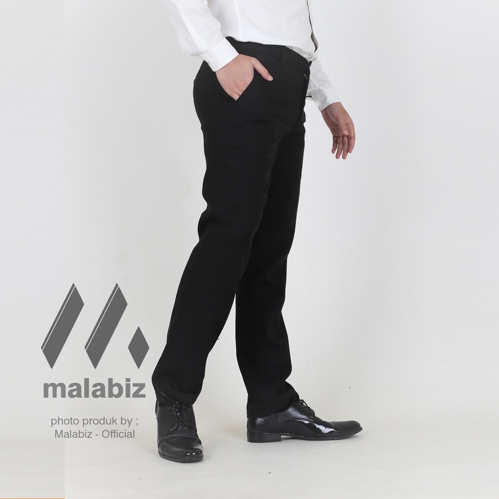 BIG SIZE LOGGAN - Celana Formal Pria Semi Slim Fit Malabiz Loggan series size 39 - 44 Celana Jumbo Celana kantor pria Hitam Panjang Big Size Jumbo Celana Bahan Kerja Jumbo Stretch Celana Kerja Pria Ukuran Besar Longgar