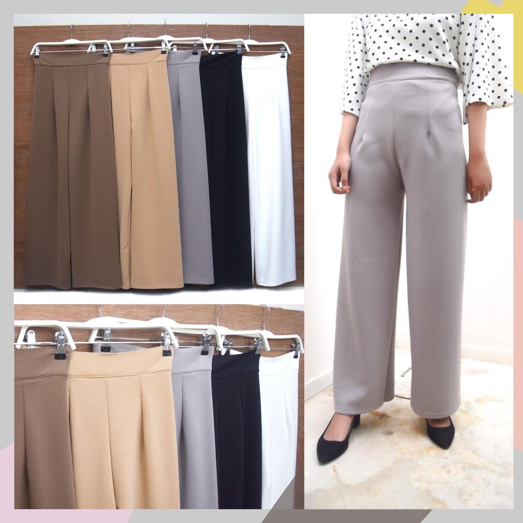  Celana  Kulot Scuba  Highwaist Kala Pants  Shopee Indonesia