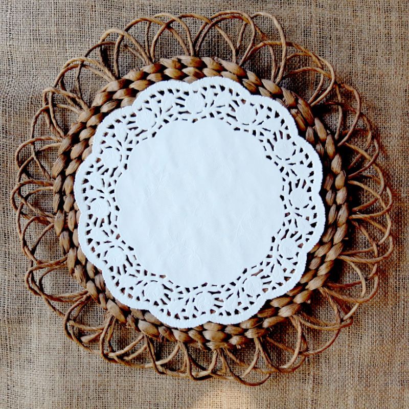 Doily Paper Kertas Doilies 10.5&quot; ( 26.5cm) isi 100 lembar Kertas Alas Renda / Dragonpack