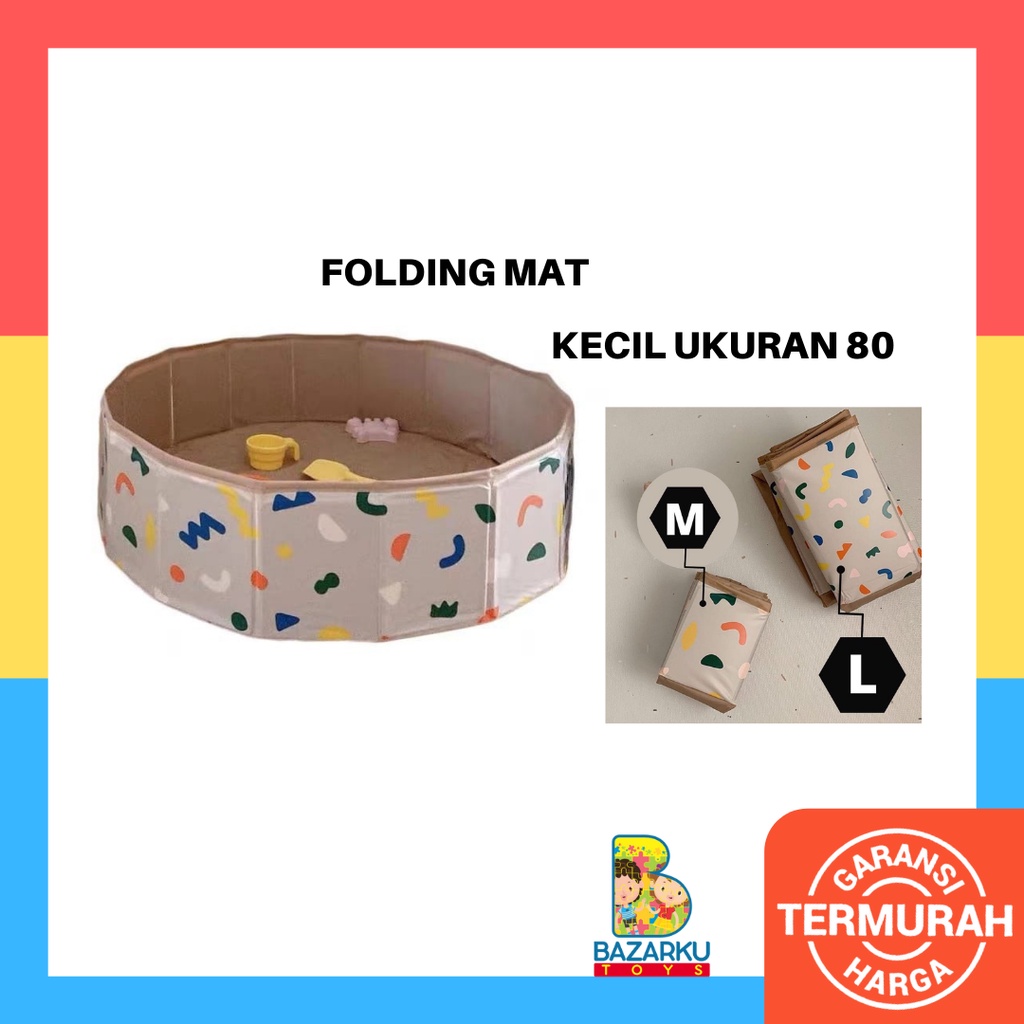 Folding Mat Ukuran 80CM Kolam Renang Anak Kolam Mainan Portable Folding Mat Pool Kolam Lipat Kolam Anak Tanpa Pompa