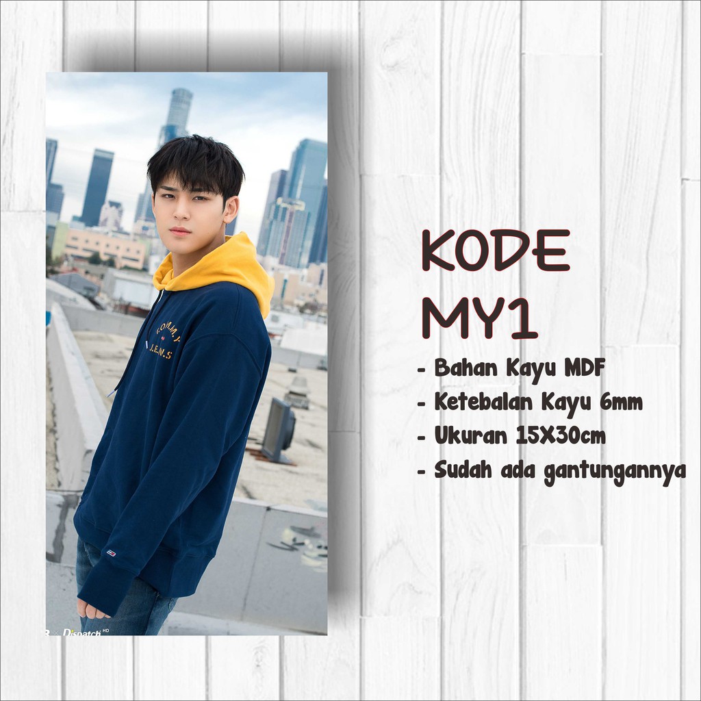 WALLDECOR SEVENTEEN MINGYU Ukuran 15x30cm Wall Decor Poster Kayu Hiasan Dinding KPOP Korea