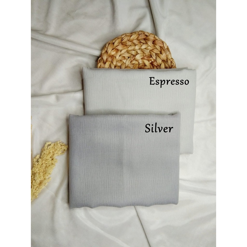 Jilbab segi empat Cornskin Premium Jahit Tepi/ Jilbab Serat Jagung / CORNSKIN-Silver