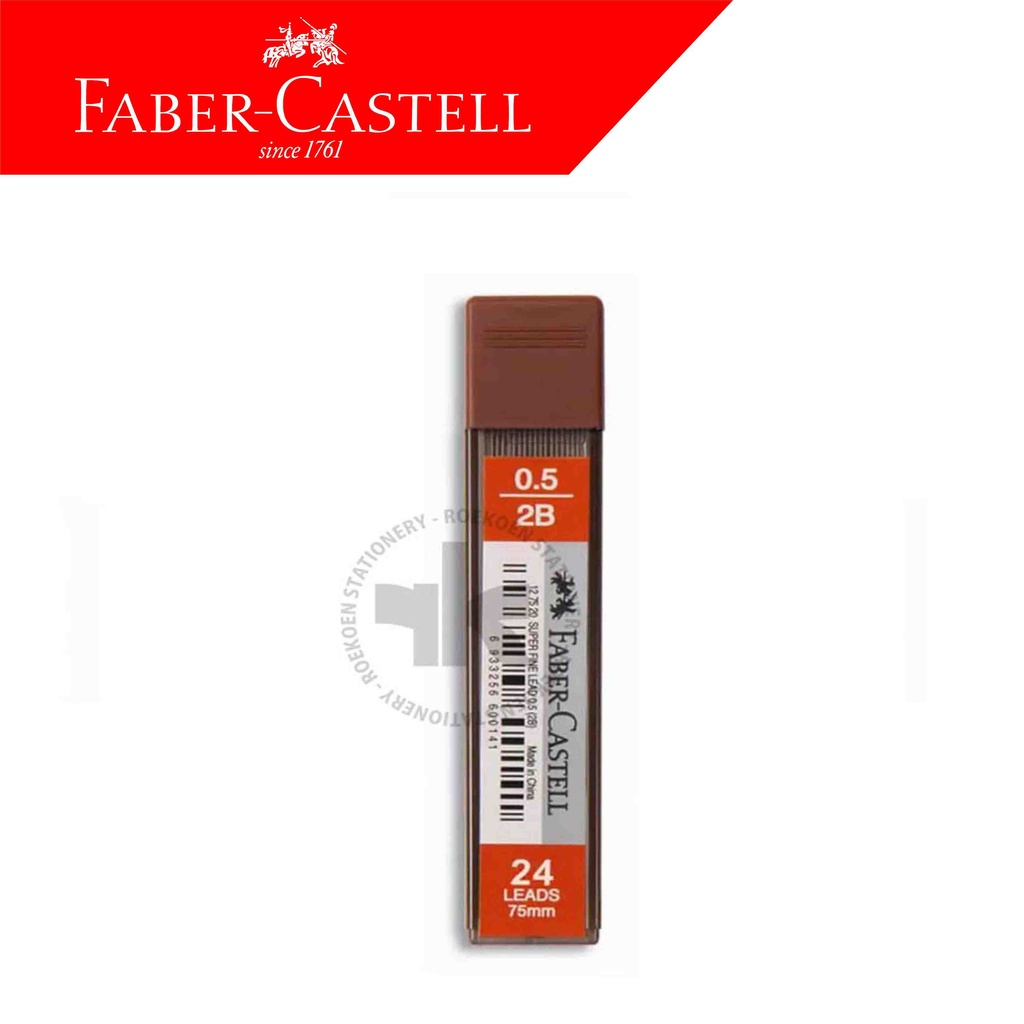 

Faber Castell Super Fine Leads 75 Refill Pensil Mekanik Lead 2B 0.5mm 127520 (0.5 x 75mm x 20) Tutup Coklat