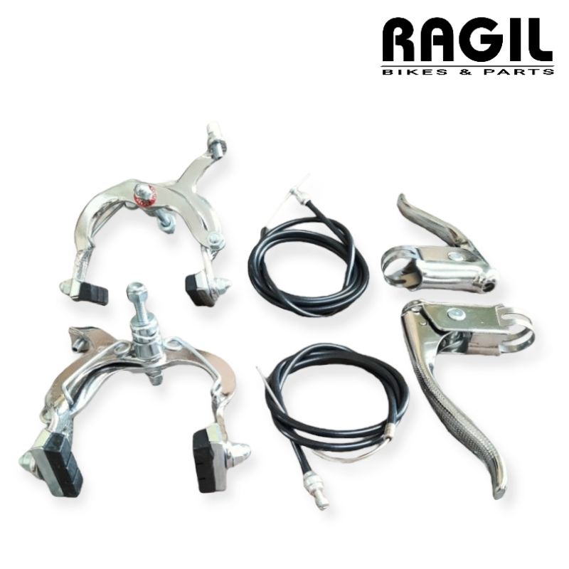 REM SEPEDA BALAP U BRAKE 24 26 27 TAIWAN KROM CHROME U-BRAKE SEPASANG SEPAKET KOMPLIT LENGKAP