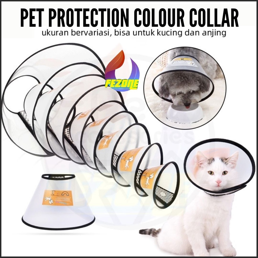 Lingkaran Corong Penutup Leher/Kepala Anti Bite/Pet Collar Cone Anjing Kucing Pet Protector Cover FEZONE