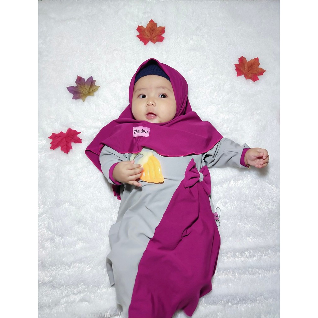 Laneeka Dress by Zhavira - Silver Magenta - Gamis Bayi Balita Anak Perempuan