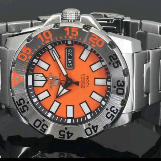 Seiko 5 Sports SRP483K1 Automatic Orange - Jam Pria SRP483